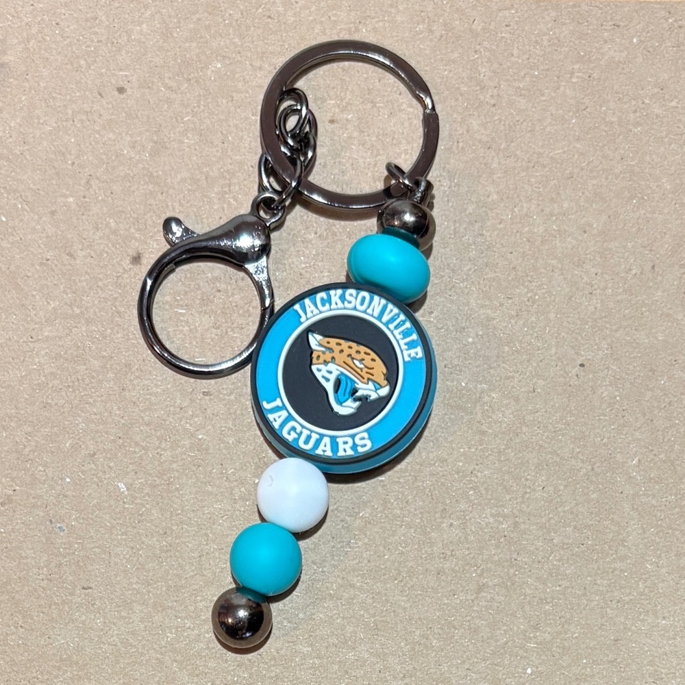 Silicone Bead Keychain - Jacksonville Jaguars